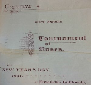 Mary kept this program from the Fifth Tournament of Roses in her diary.