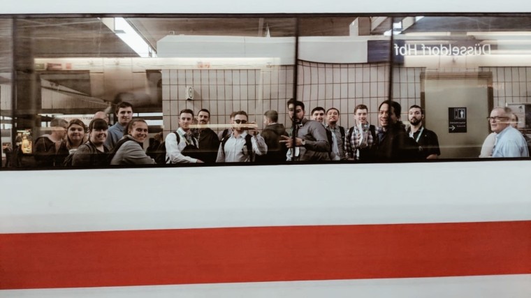 group pix at the train station